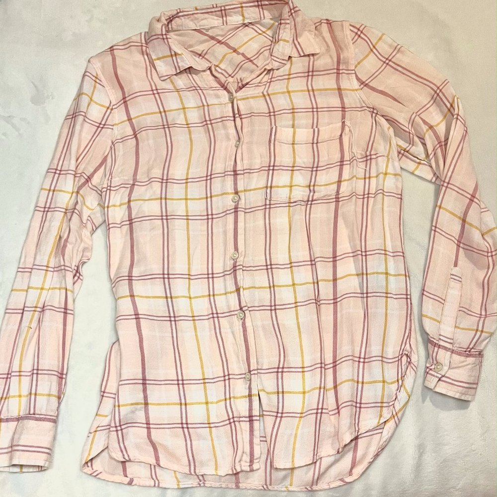 Pink and yellow flannel blouse!